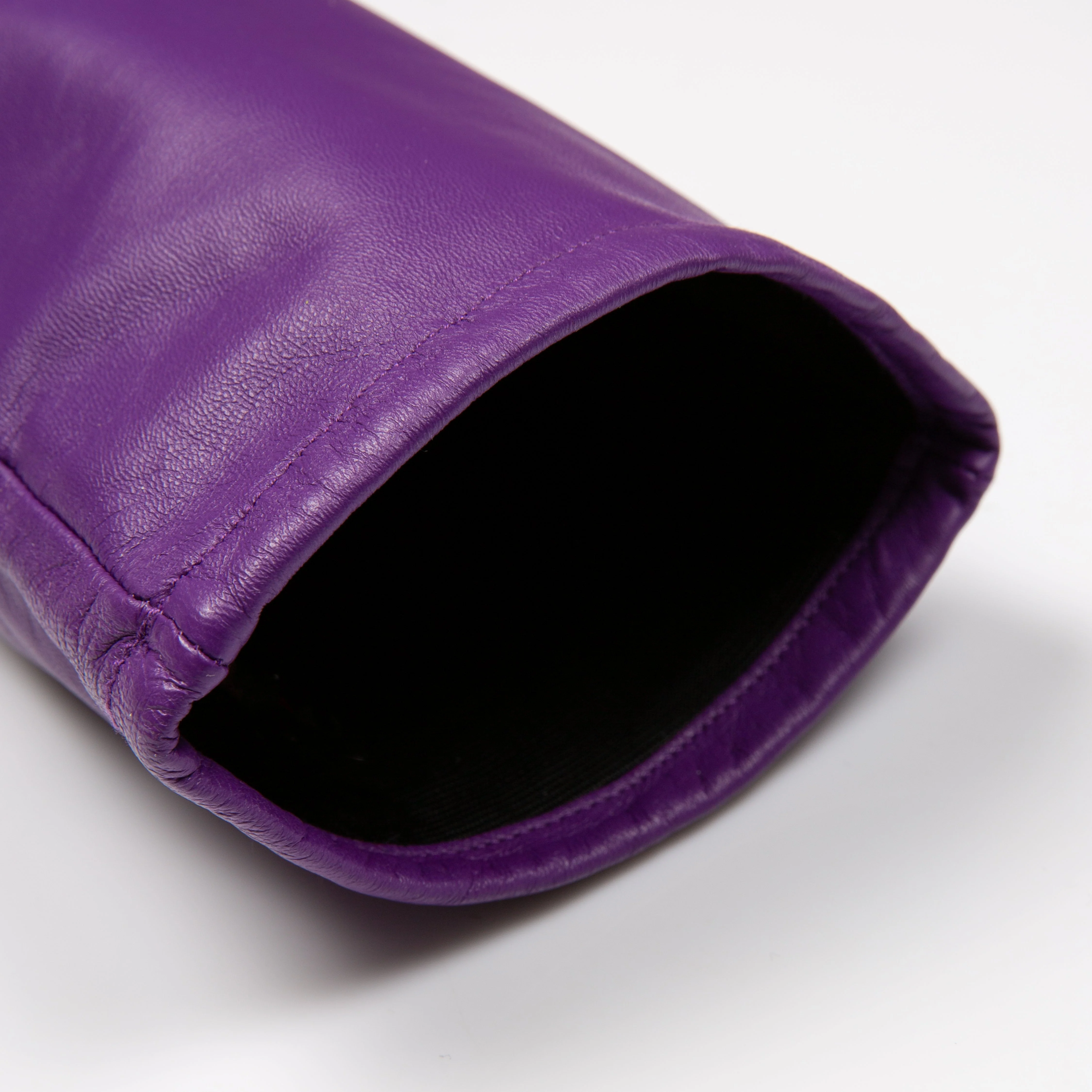 Women's Single-Point Long Above-Elbow Lined Leather Gloves - Image 47