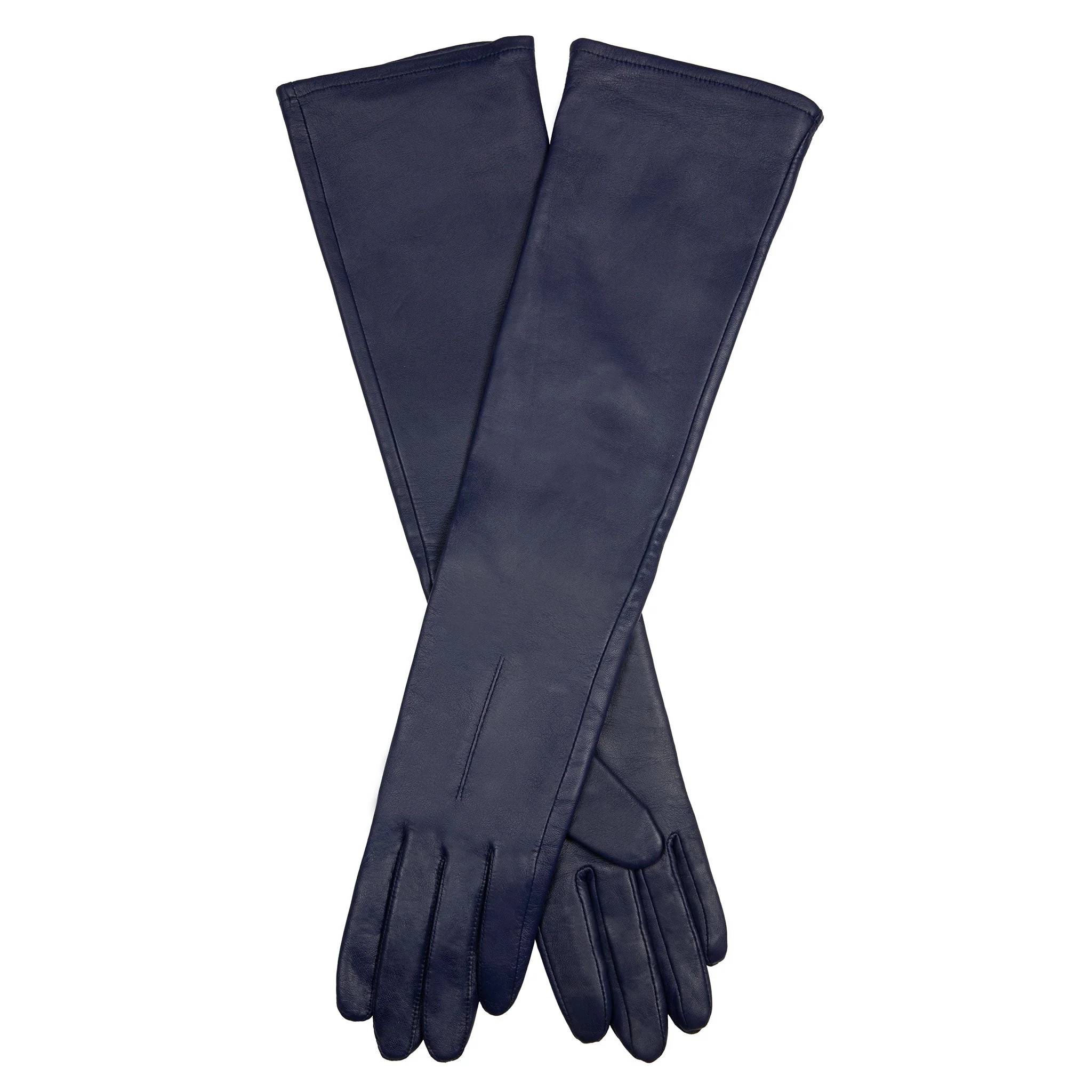 Women's Single-Point Long Above-Elbow Lined Leather Gloves - Image 52