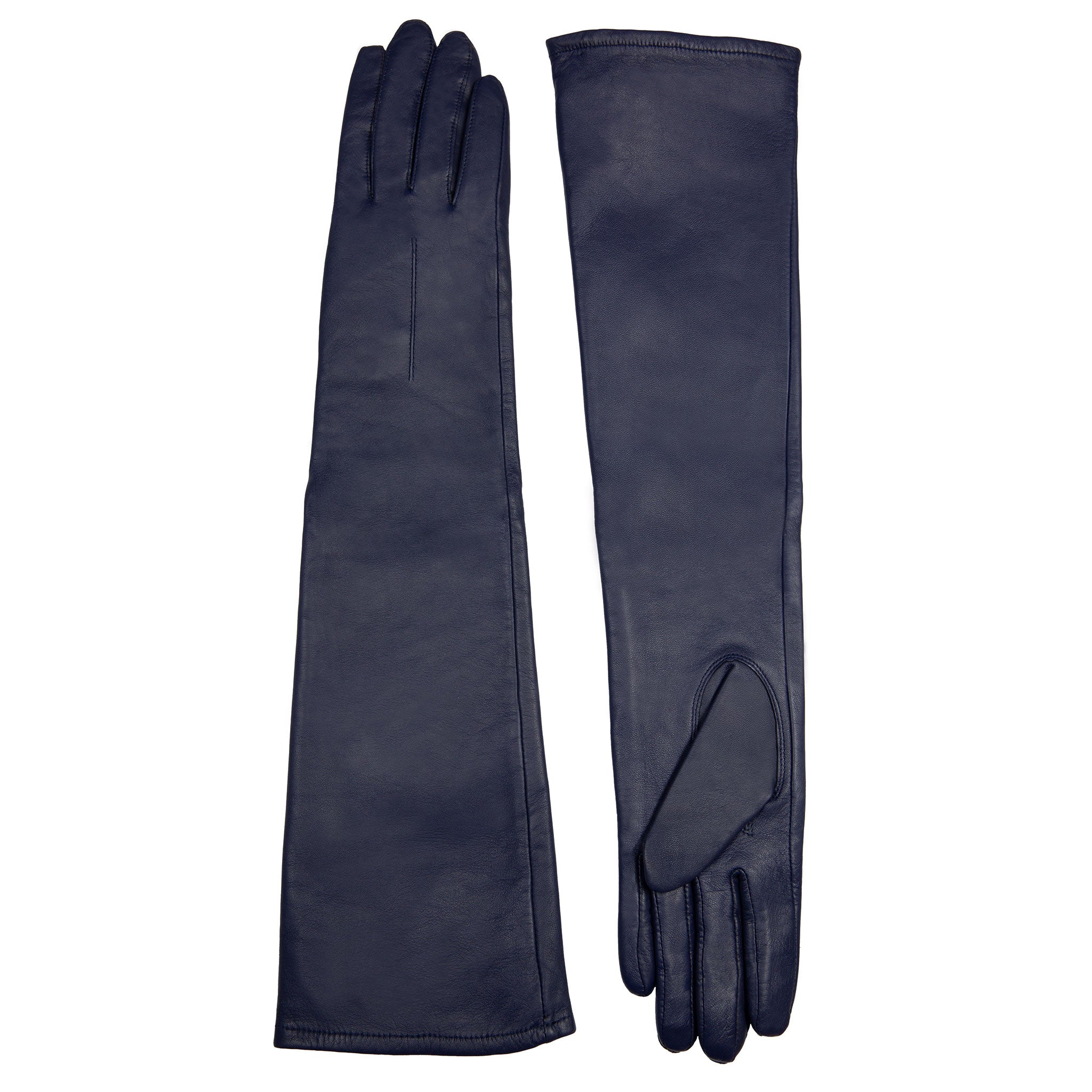 Women's Single-Point Long Above-Elbow Lined Leather Gloves - Image 56