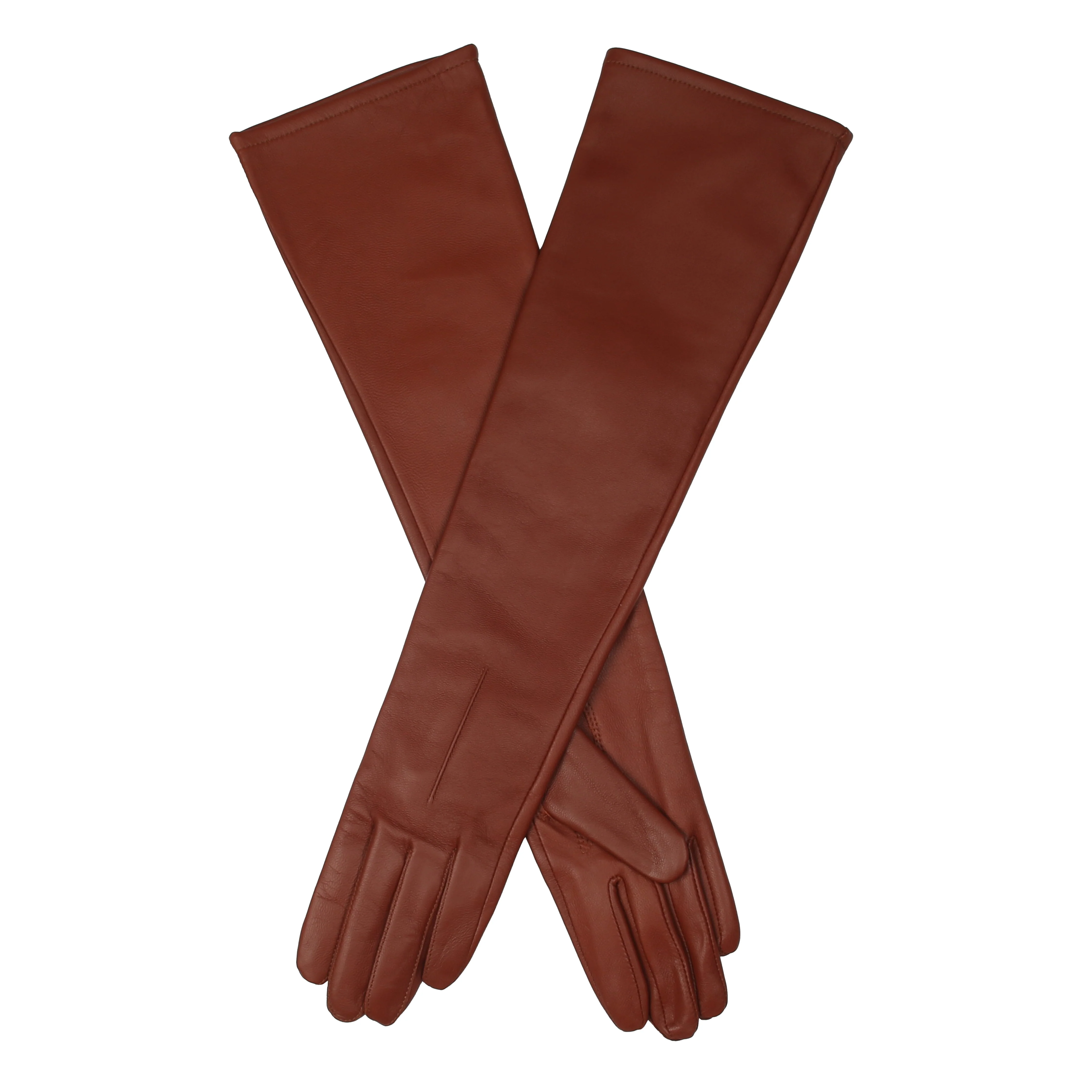 Women's Single-Point Long Above-Elbow Lined Leather Gloves - Image 77
