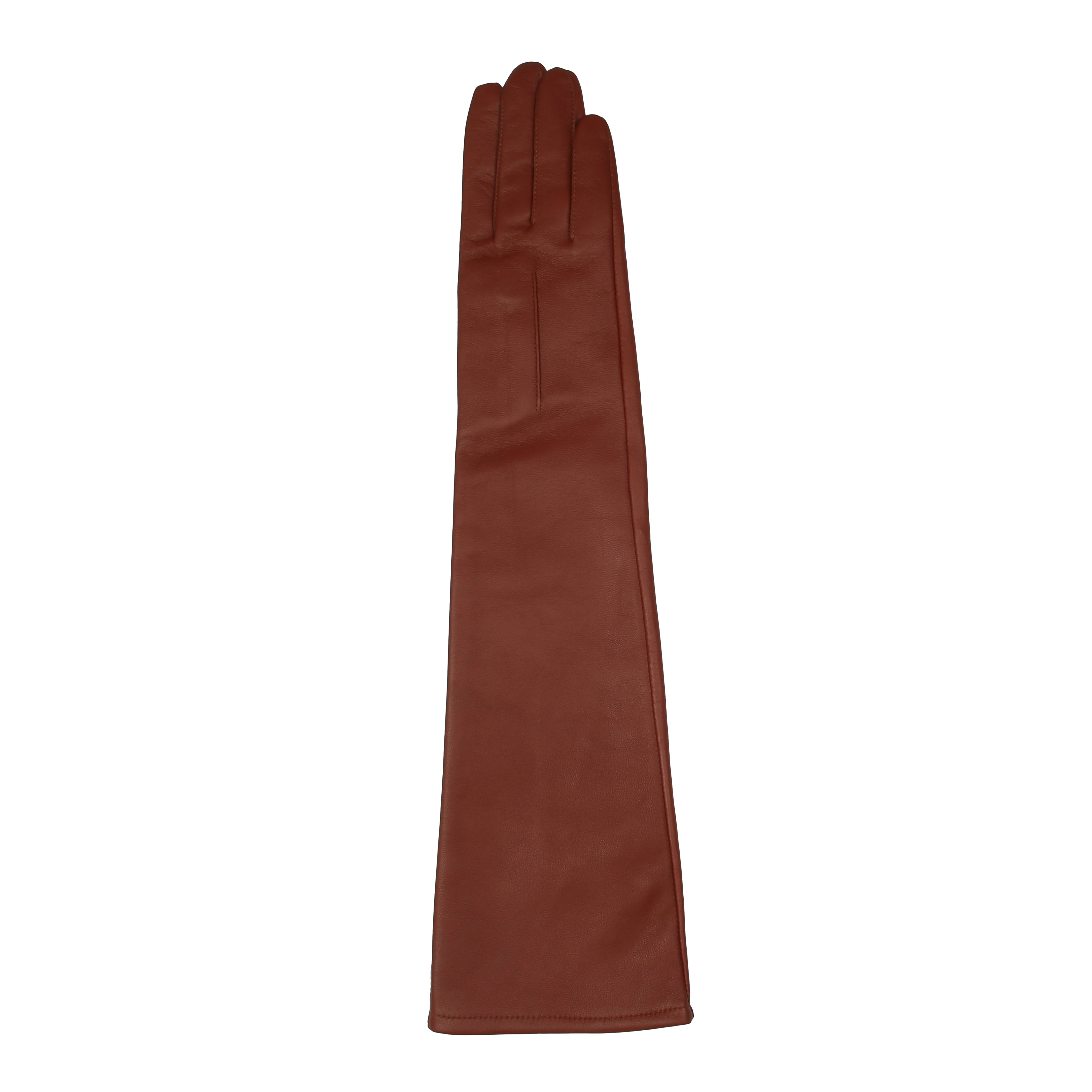 Women's Single-Point Long Above-Elbow Lined Leather Gloves - Image 82