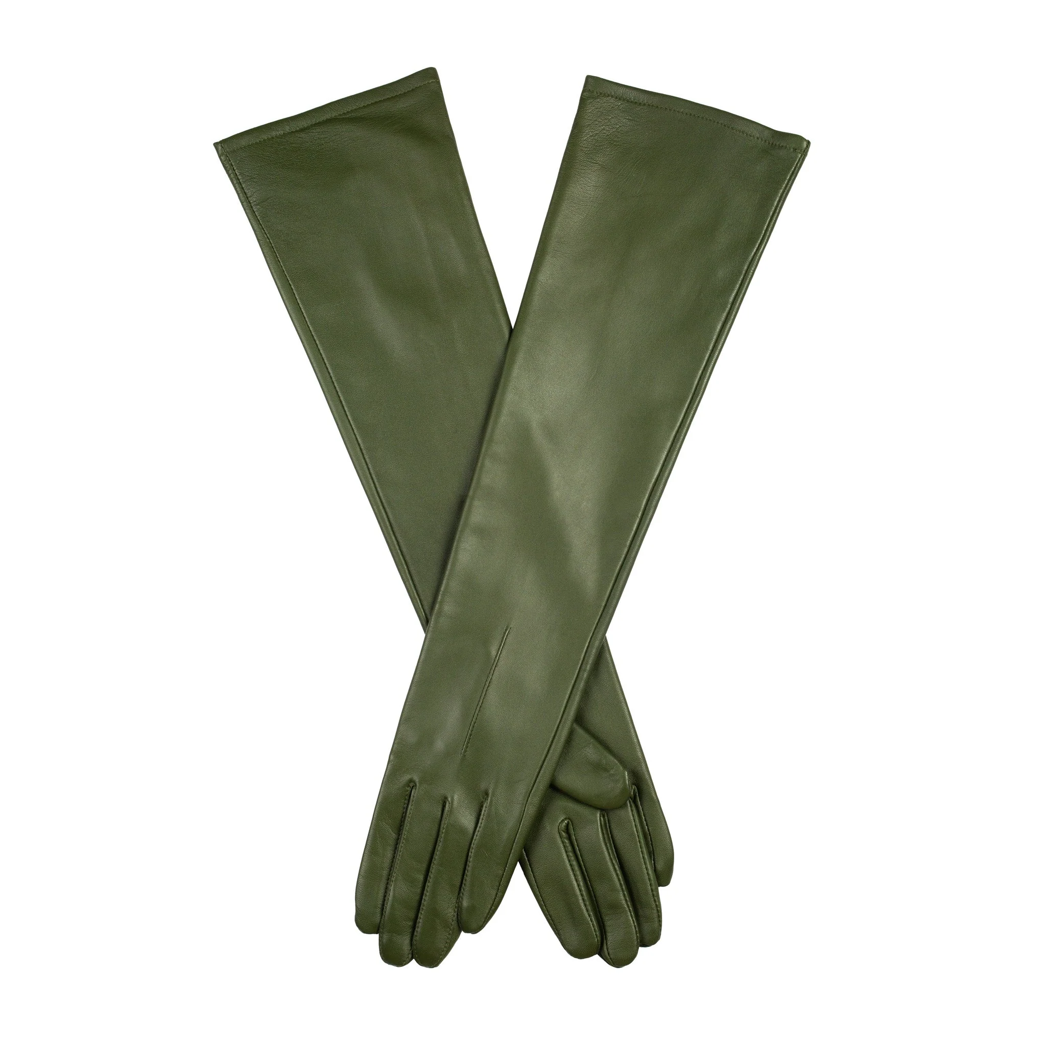 Women's Single-Point Long Above-Elbow Lined Leather Gloves - Image 99