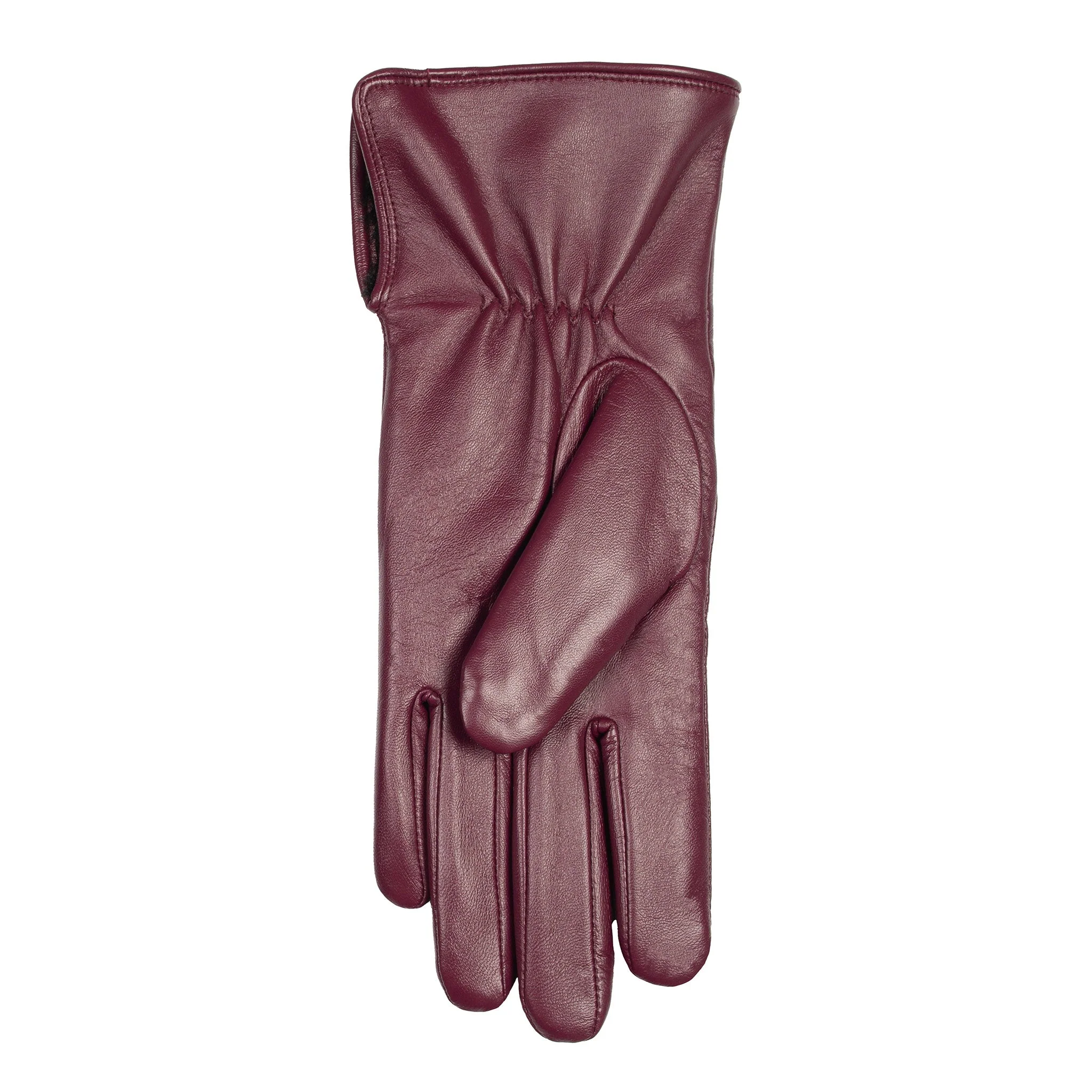 Women's Touchscreen Water-Resistant Faux Fur-Lined Leather Gloves with Buttons - Image 18