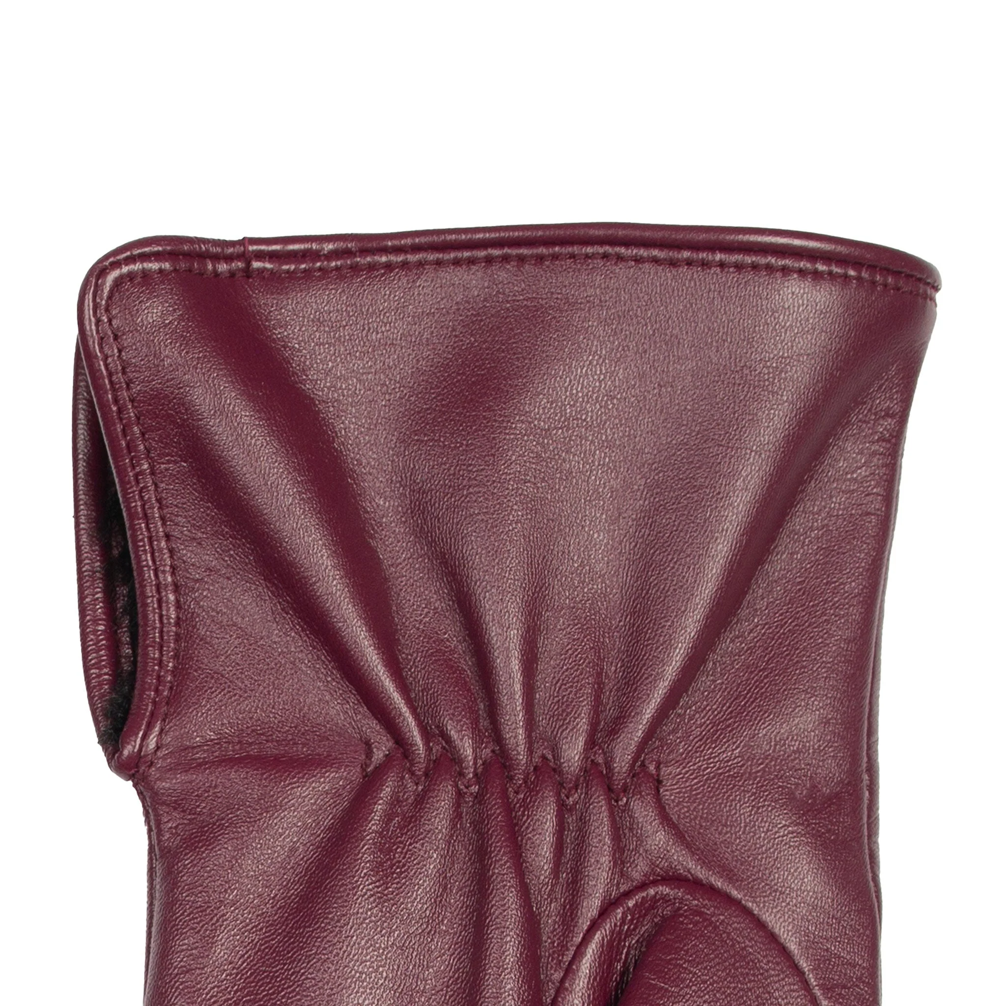 Women's Touchscreen Water-Resistant Faux Fur-Lined Leather Gloves with Buttons - Image 19