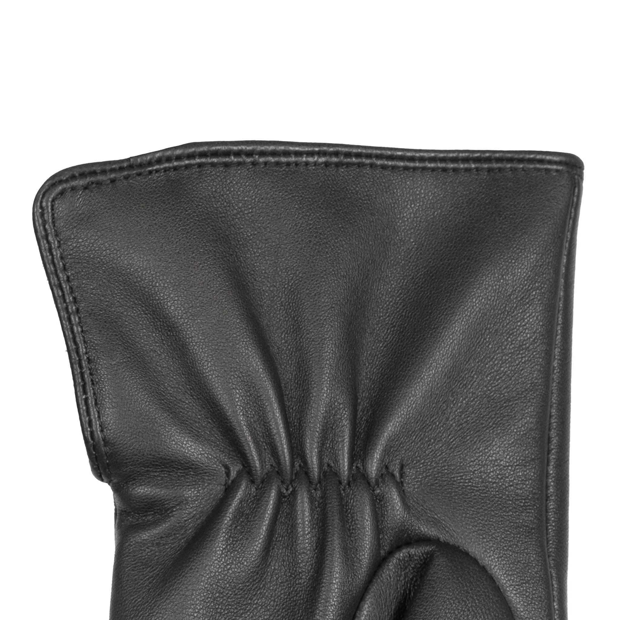Women's Touchscreen Water-Resistant Faux Fur-Lined Leather Gloves with Buttons - Image 31