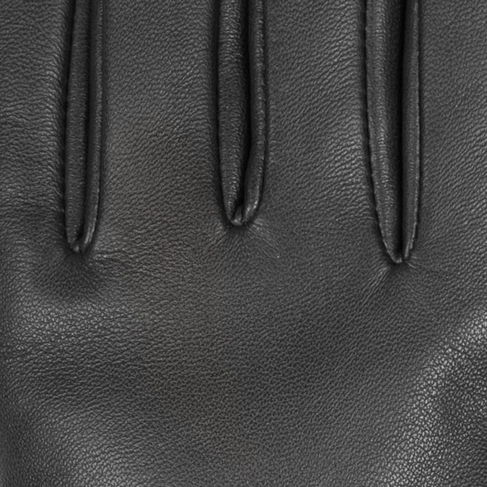 Women's Touchscreen Water-Resistant Faux Fur-Lined Leather Gloves with Buttons - Image 32