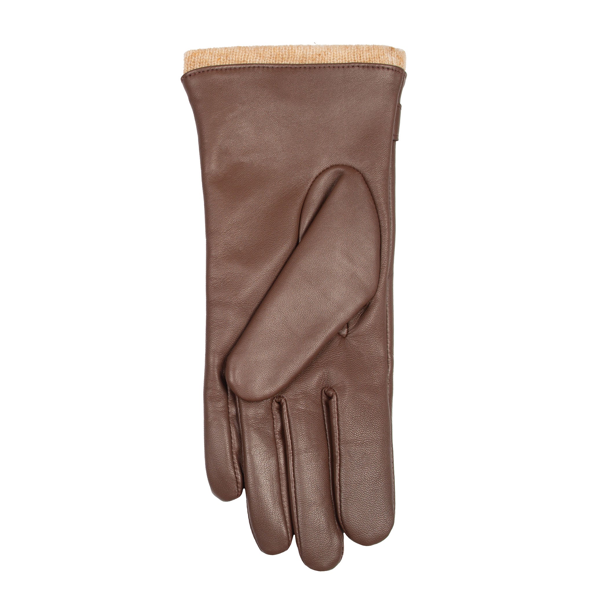Women's Touchscreen Water-Resistant Wool Blend-Lined Leather Gloves with Snaffle and Stitch Detail - Image 7