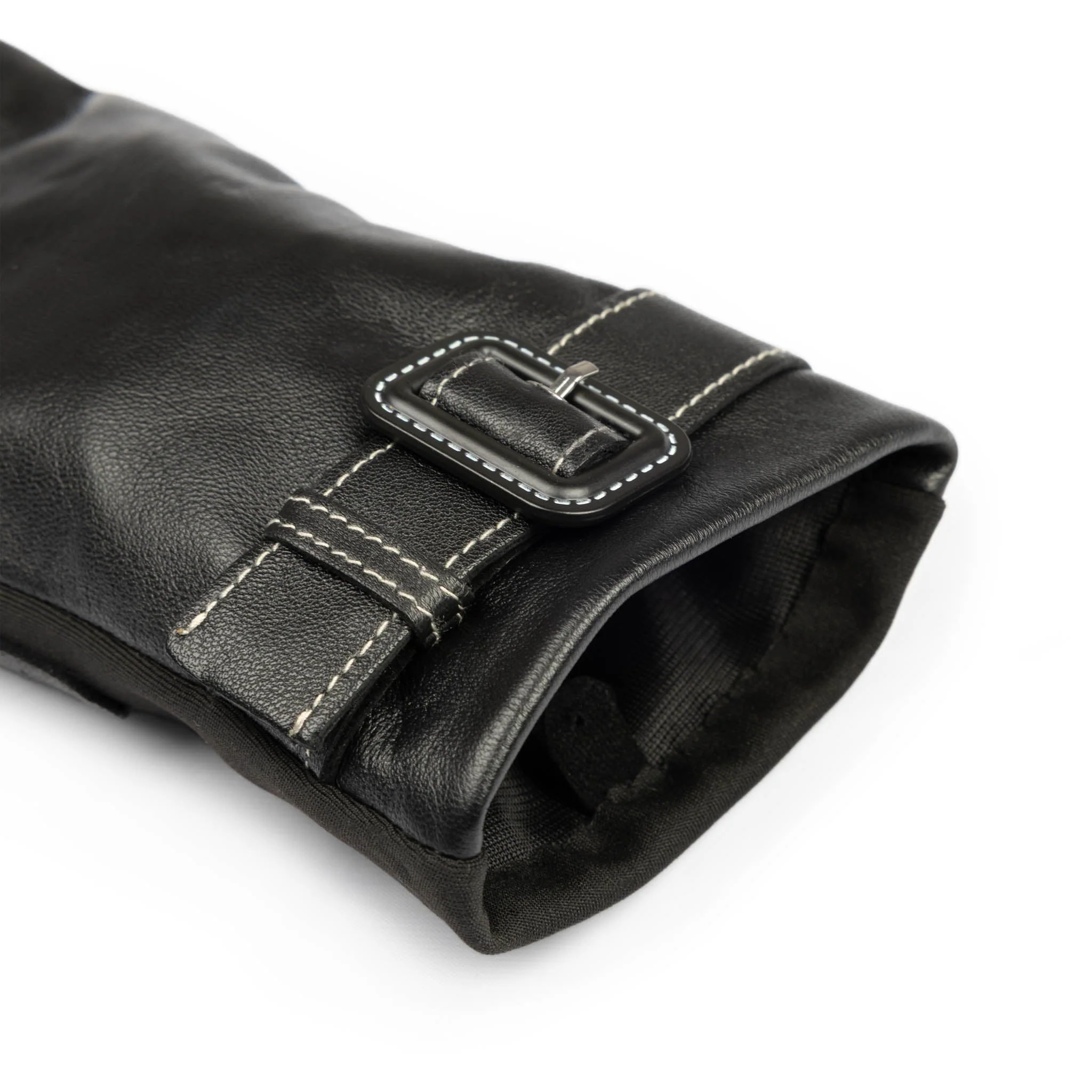 Women's Water-Resistant Faux Silk-Lined Leather and Fabric Gloves - Image 11