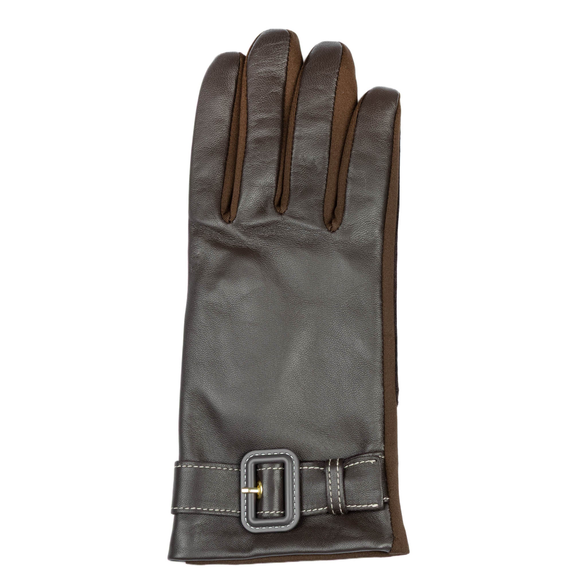 Women's Water-Resistant Faux Silk-Lined Leather and Fabric Gloves - Image 17