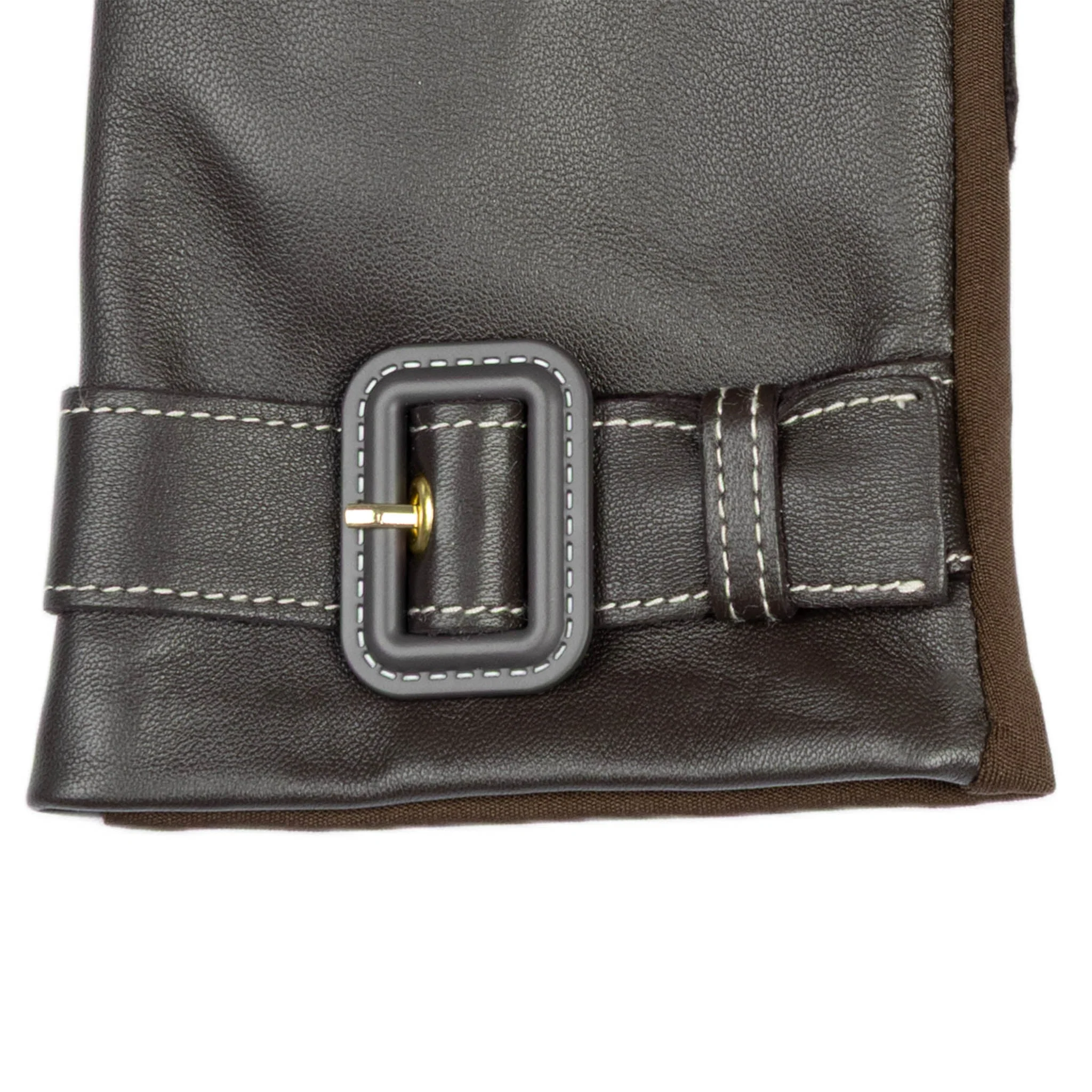 Women's Water-Resistant Faux Silk-Lined Leather and Fabric Gloves - Image 18