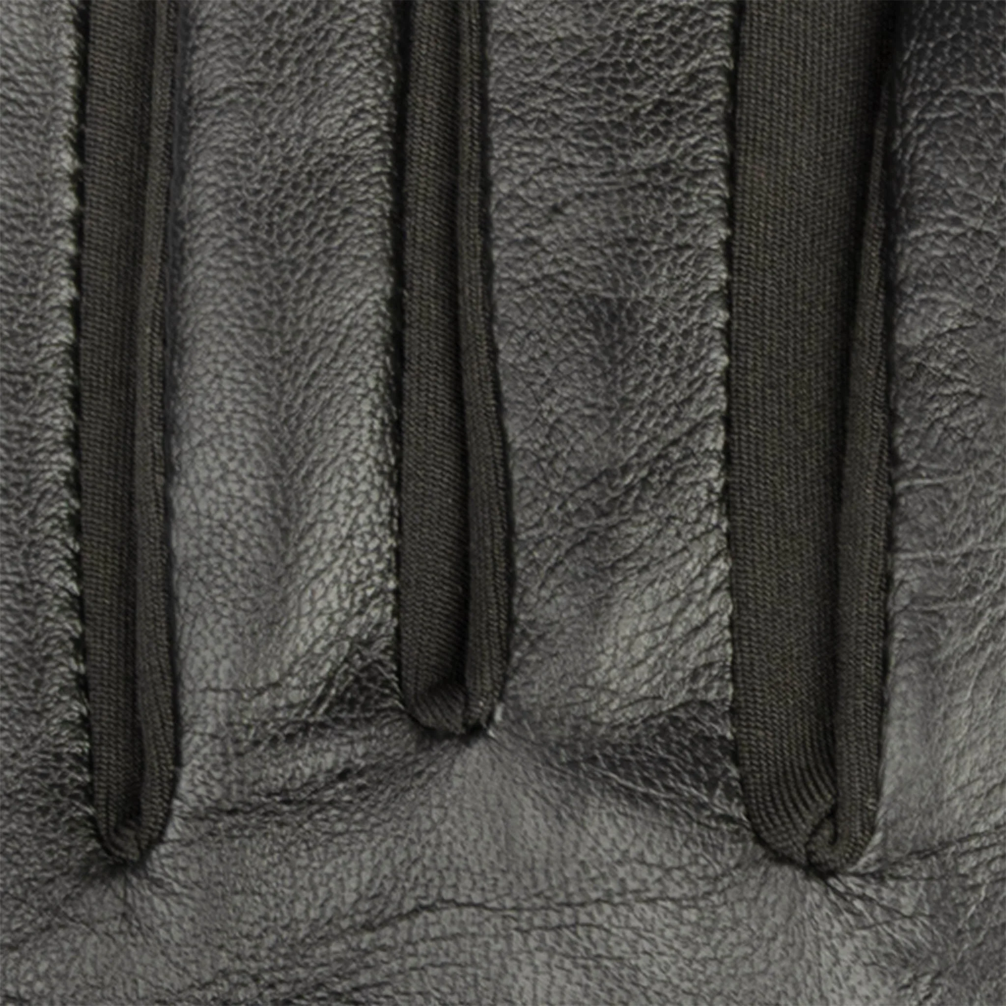 Women's Water-Resistant Faux Silk-Lined Leather and Fabric Gloves - Image 9